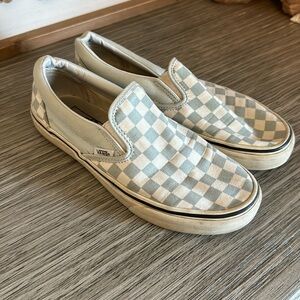 Light Blue Checkered Vans 7M 8.5W